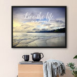 California Sunset Photo, Live Life You’ve Imagined Poster<br><div class="desc">“Live the life you’ve imagined.” This dramatic coastal Pismo Beach, California, wide, pristine, sandy beach landscape, taken close to sunset exudes peacefulness and solitude. Here you’ll find the surfers waiting for the perfect wave as well as the small birds searching for their evening snack. Explore the possibilities in your life...</div>