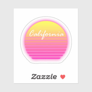 California sunset sticker