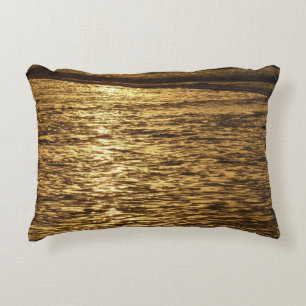 California Sunset Waves Ocean Seascape Decorative Cushion