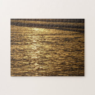 California Sunset Waves Ocean Seascape Jigsaw Puzzle