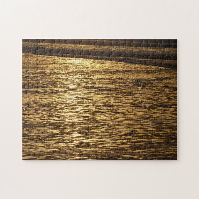 California Sunset Waves Ocean Seascape Jigsaw Puzzle (Horizontal)