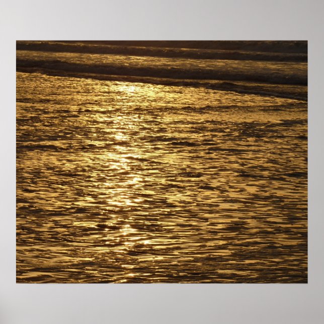 California Sunset Waves Ocean Seascape Poster (Front)