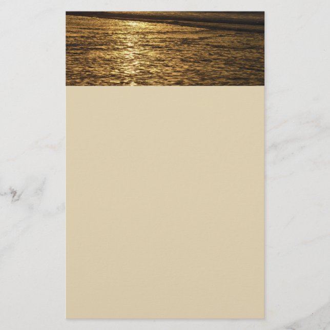 California Sunset Waves Ocean Seascape Stationery (Front)