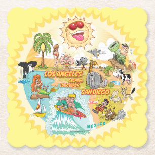 California Sunshine Paradise Scalloped Coaster