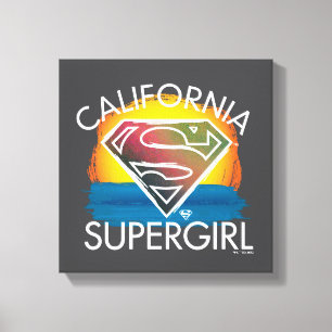 California Supergirl Sunset Graphic Canvas Print