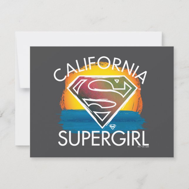 California Supergirl Sunset Graphic Card (Front)