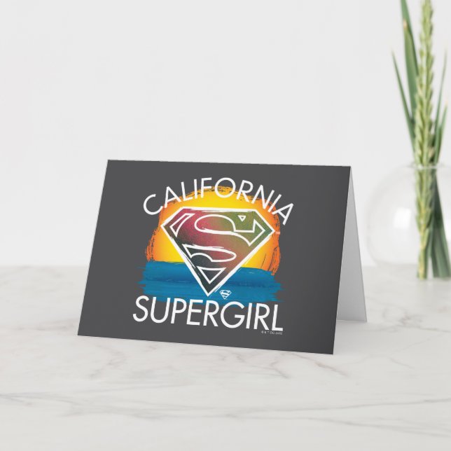 California Supergirl Sunset Graphic Card (Front)