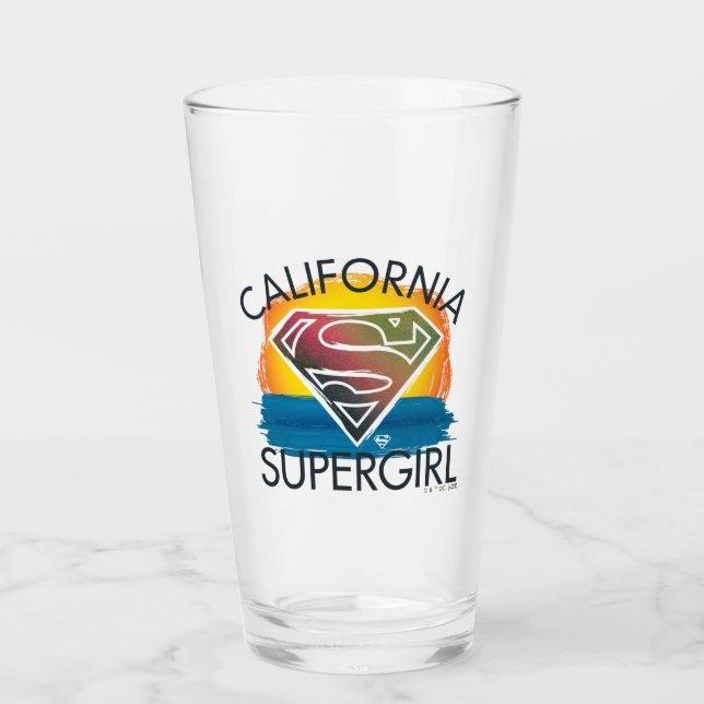California Supergirl Sunset Graphic Glass (Front)
