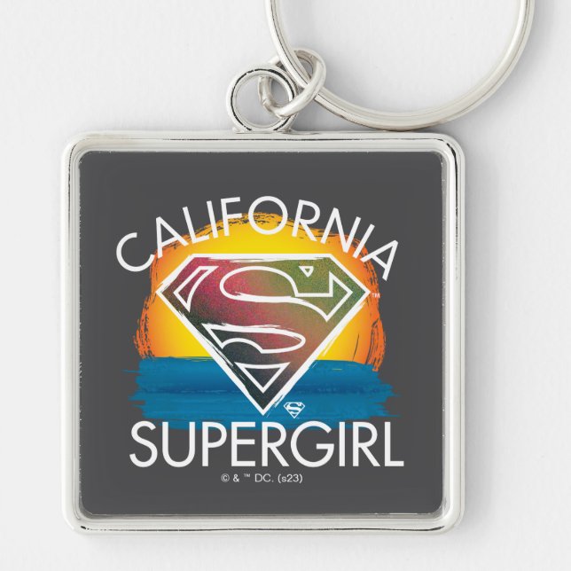 California Supergirl Sunset Graphic Key Ring (Front)