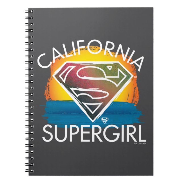California Supergirl Sunset Graphic Notebook (Front)