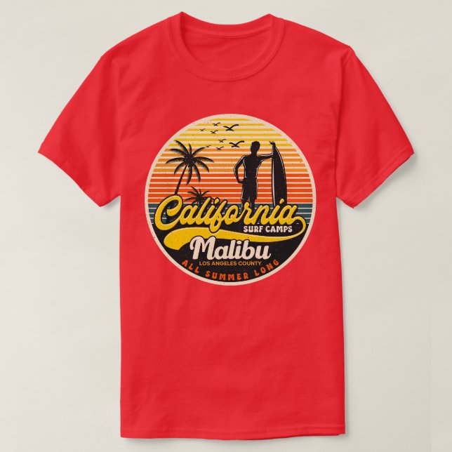 California Surf Camp Malibu T-Shirt (Design Front)