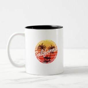 California Surf, Summer Beach vibes Two-Tone Coffee Mug