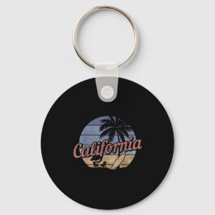 California Surf Vintage Souvenir Cali Beach Surfer Key Ring