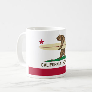 California Surfing Bear Coffee Mug