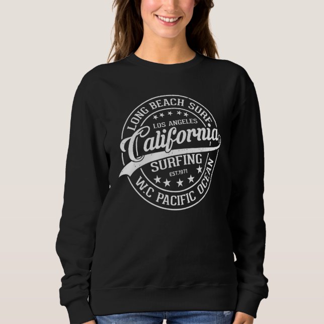California Surfing Long Beach Surf 1 Sweatshirt (Front)