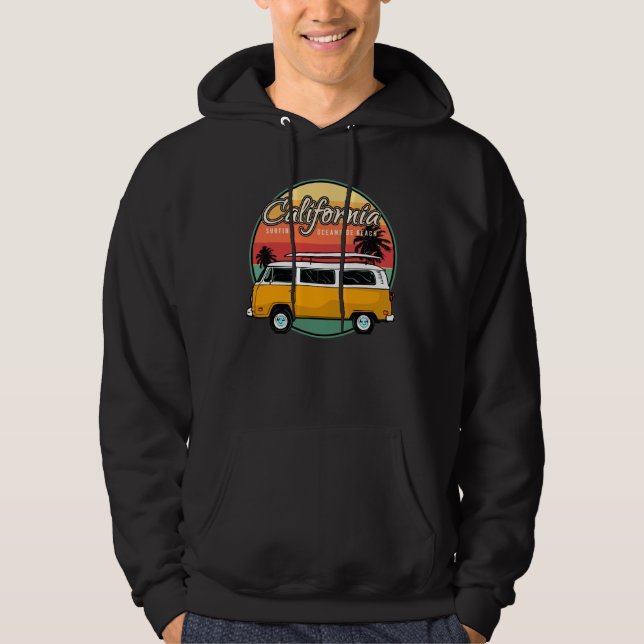 California Surfing Oceanside Beach Hoodie (Front)