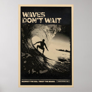California Surfing - Retro Surf Poster Print