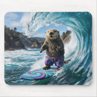 California Surfing Sea Otter