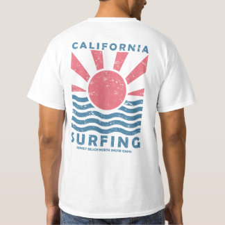 California Surfing Sunset Vintage Art T-Shirt