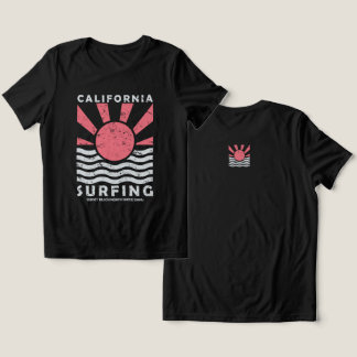 California Surfing Sunset Vintage Art Tri-Blend Shirt