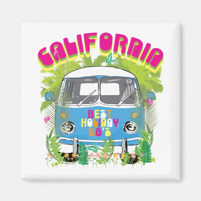 California Surfing Van Magnet (Front)