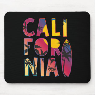 California Surfing Vintage Retro Surf Summer Gift Mouse Mat
