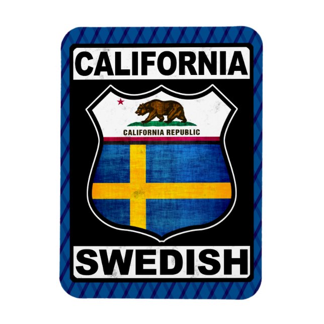 California Swedish American Magnet (Vertical)