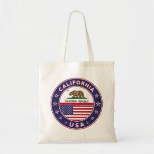 California, t-shirt tote bag