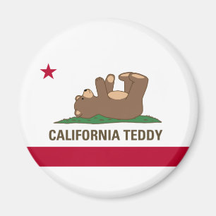 California Teddy Bear Flag Magnet
