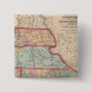 California, Territories of Oregon, Washington 15 Cm Square Badge