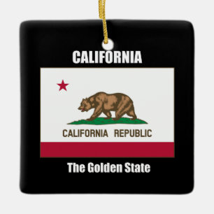 California, The Golden State, Ceramic Ornament