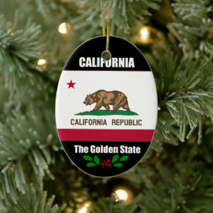 California, The Golden State, Ceramic Tree Decoration