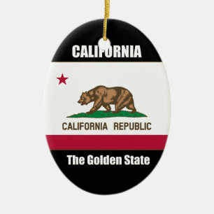 California, The Golden State Ceramic Tree Decoration