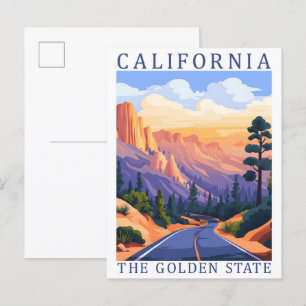 California the Golden State USA Travel Place Postcard