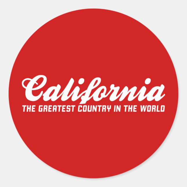 california the greatest country in the world classic round sticker (Front)