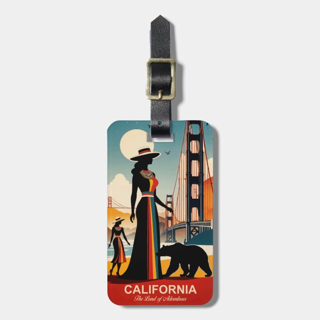 California: The Land of Adventures Luggage Tag (Front Vertical)