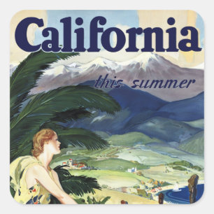 California This Summer Square Sticker