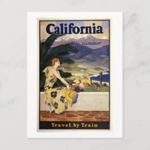 California this summer. Travel by Train Postcard