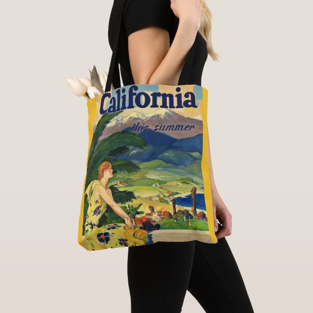 California This Summer Vintage Travel  Tote Bag (Close Up)