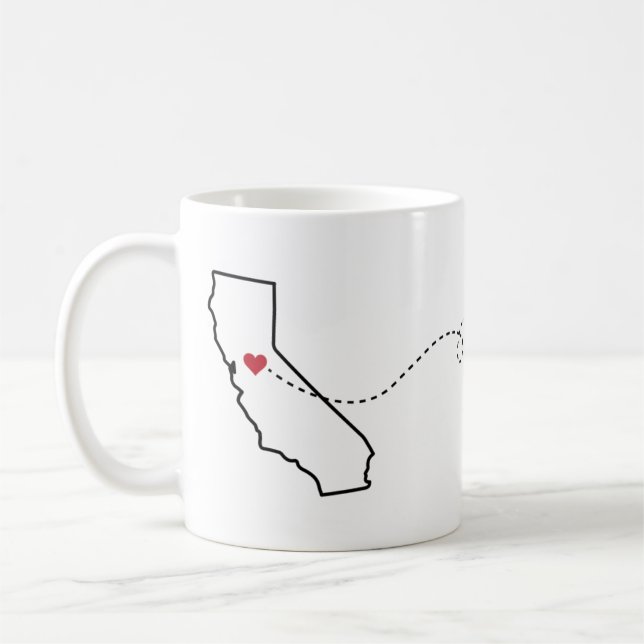 California to Virginia - Heart2Heart Coffee Mug (Left)
