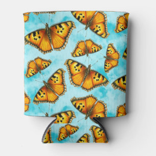 California Tortoiseshell Butterfly Illustration  Can Cooler