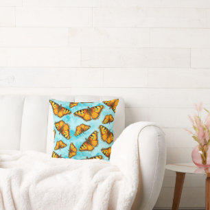 California Tortoiseshell Butterfly Illustration Cushion