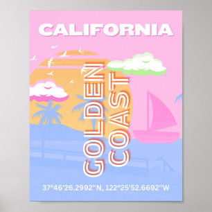 California, Travel Art, Preppy Poster