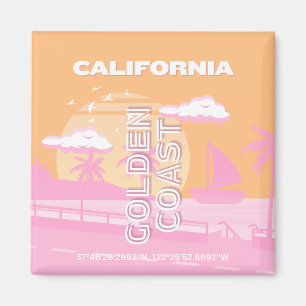 California, Travel Art, Preppy, Preppy Travel Magnet