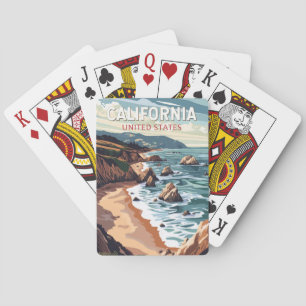 California Travel Art Vintage Playing Cards