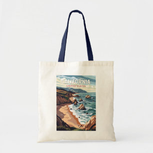 California Travel Art Vintage Tote Bag