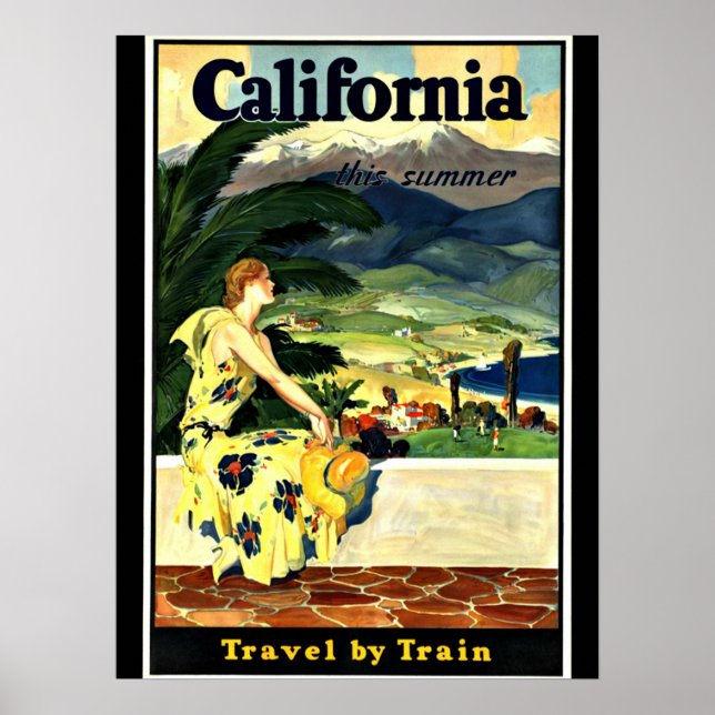 California Travel by Train vintage Poster (Front)