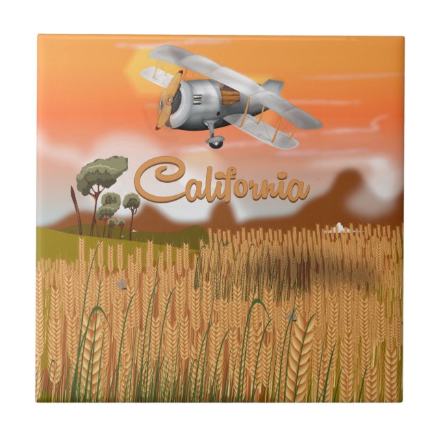 California Travel Poster Cartoon Tile (Front)