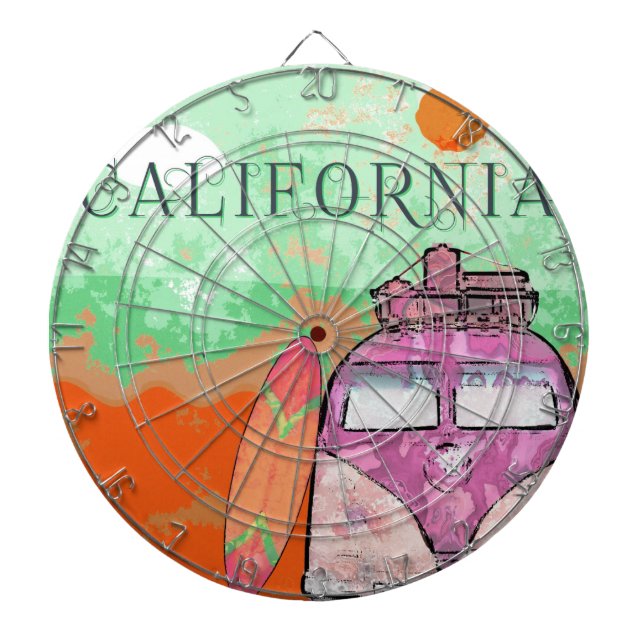 California Travel Poster Dartboard (Front)