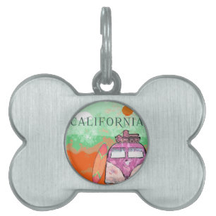 California Travel Poster Pet ID Tag